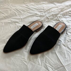 Steve Madden Black Pointed Knit Mules
